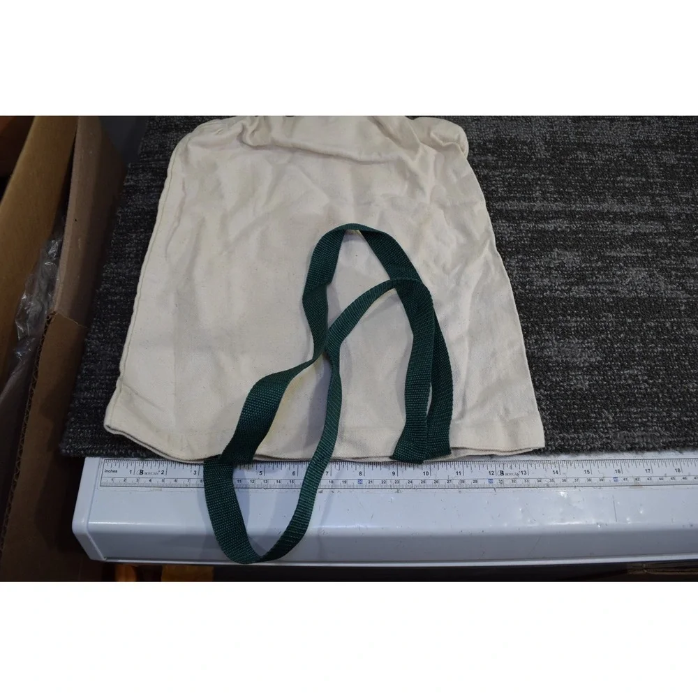 Grasshopper Green Preschool Canvas Tote Bag Ava 13x14 Kids School White Green